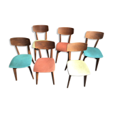 Ensemble de 6 chaises vintage années 50