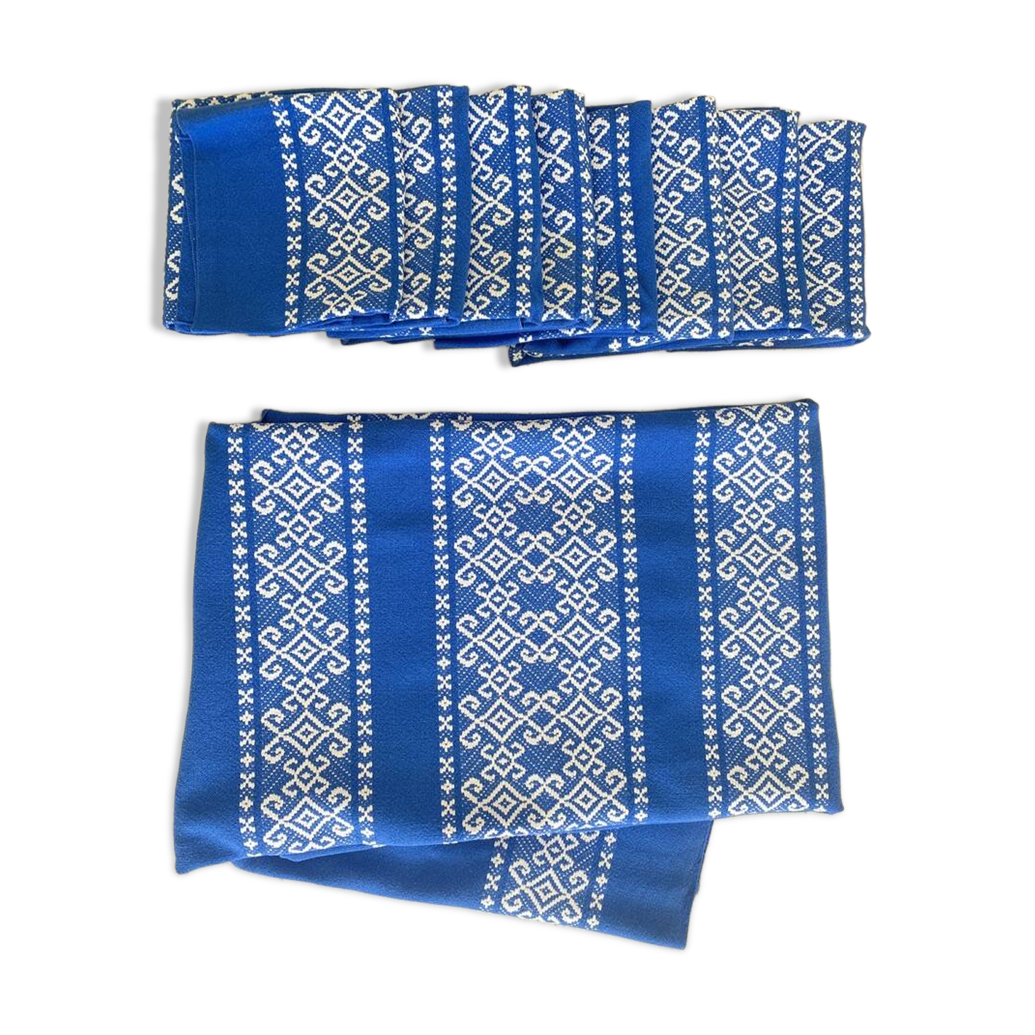 Tablecloth and 8 jacquard napkins - 178x137/45x47 - cotton