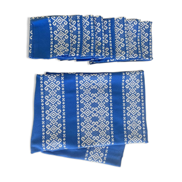 Nappe et 8 serviettes jacquards- 178x137/45x47 - coton