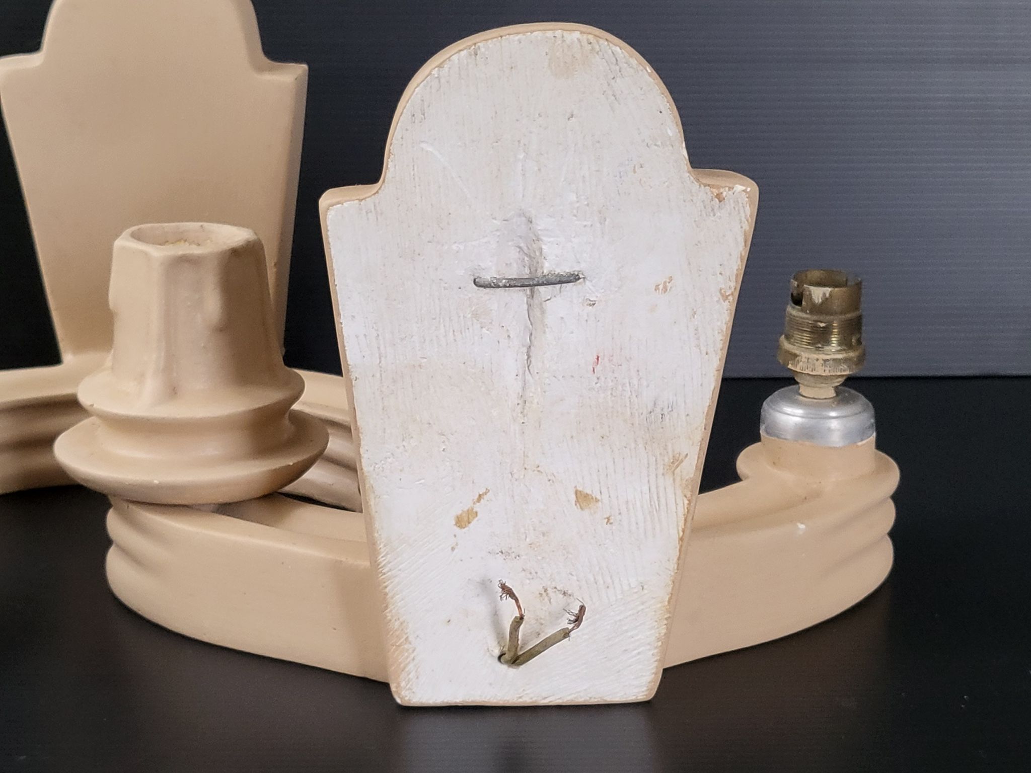 Pair of vintage 1940 plaster sconces