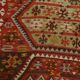 6x13 Beige & Red Wool Kilim Rug, 193x406Cm
