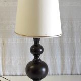 Lampe à poser en bois tourné années 80