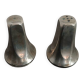 silver-plated salt and pepper shakers - Art Deco period