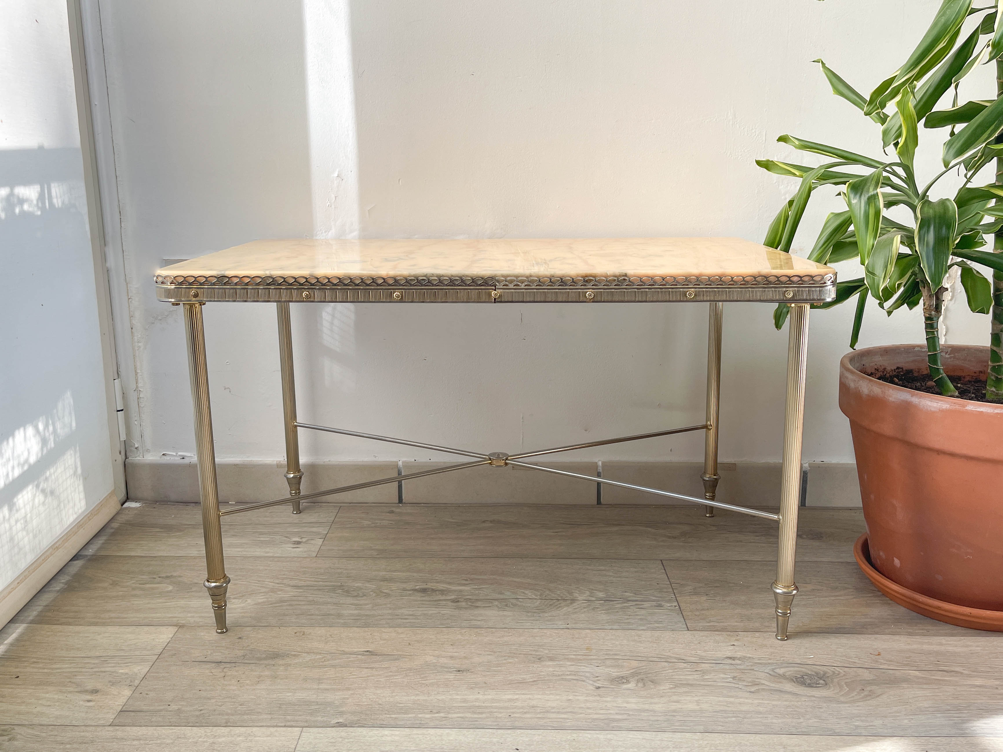 Marble and bronze coffee table Neoclassical style