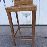 Vintage wicker top stool