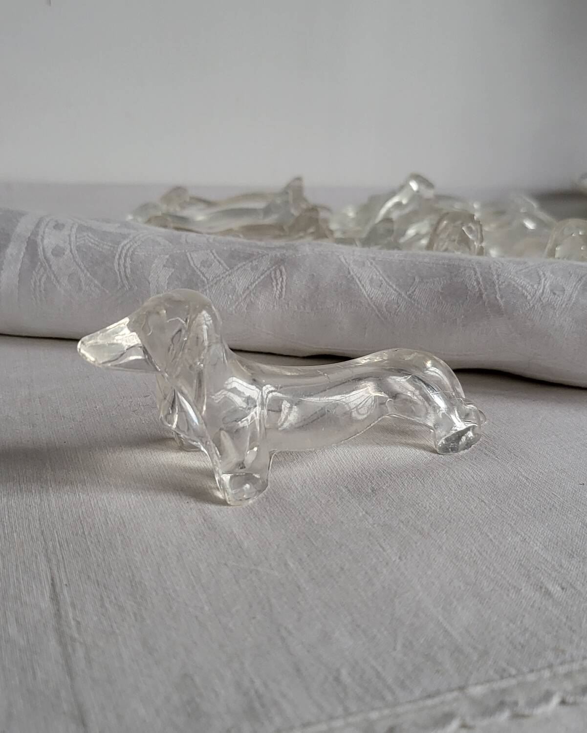 12 Dachshund knife holders in Plexiglass