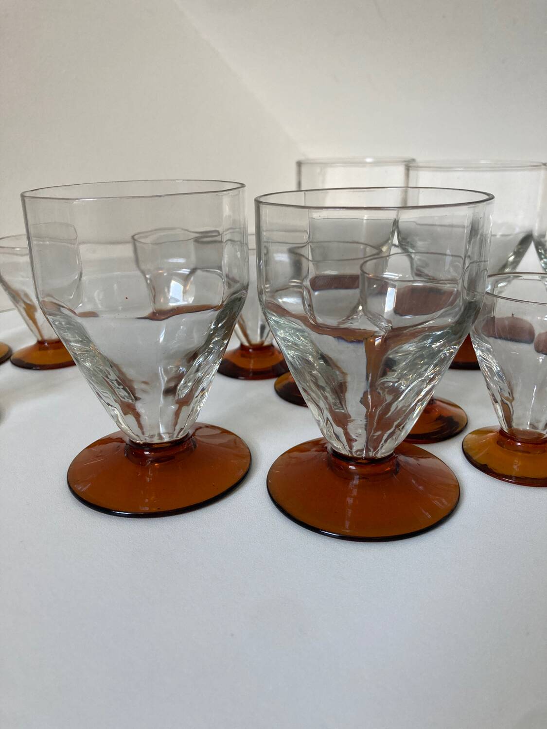 Set of Art Deco faceted glasses