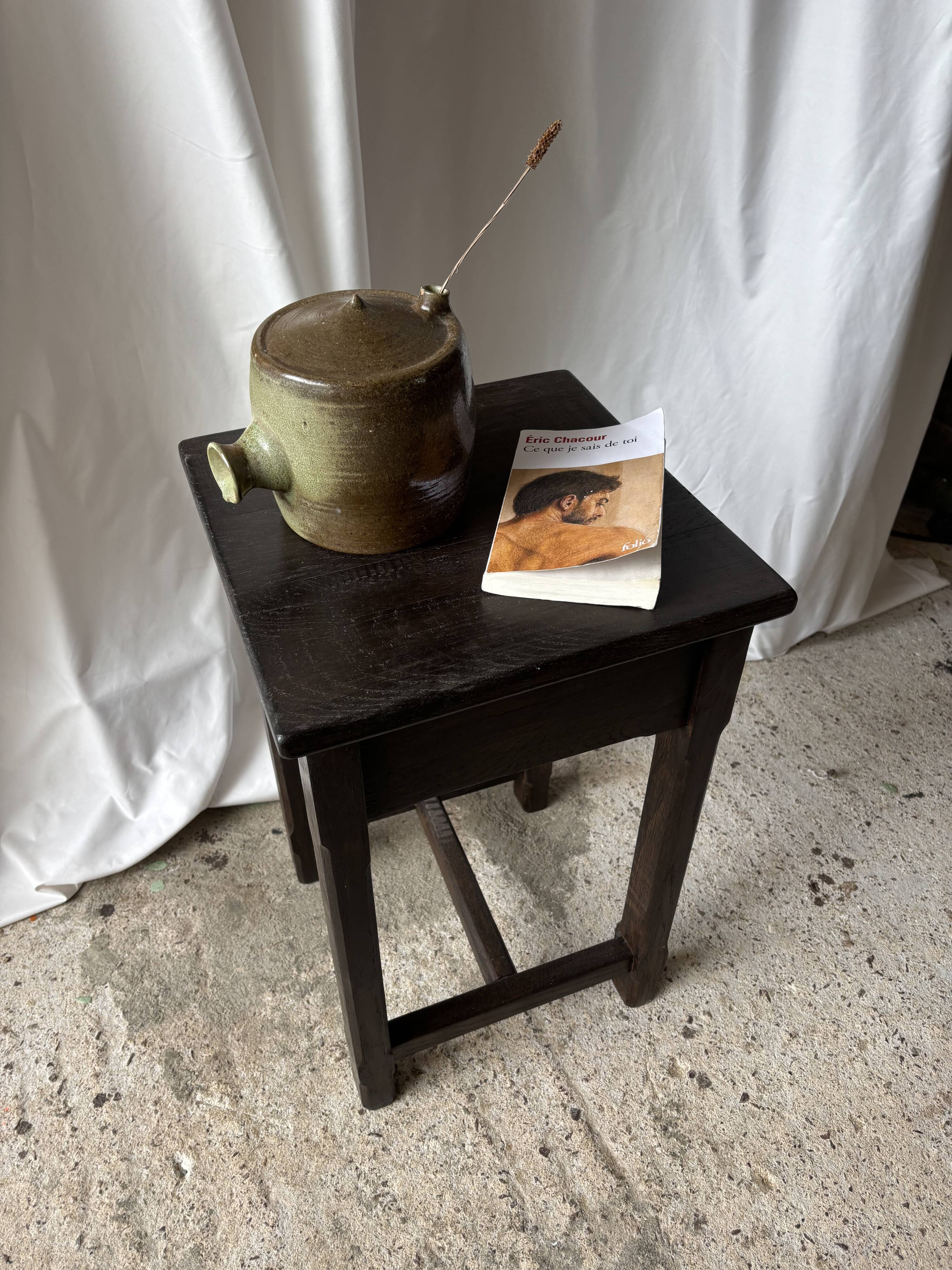 Wooden side table with secret storage