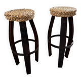 Paire de tabourets corde