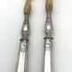 Serving cutlery, salad cutlery, in filled silver, minerva hallmarks