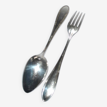 Set of 20 cutlery DEETJEN 100 modernist 1960 - 10 forks and 10 spoons 18.5cm