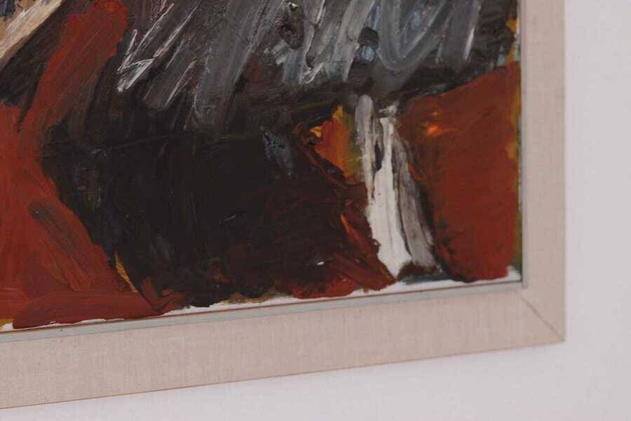 Original Swedish oil on canvas – “Fjällsida” by Sixten Fager – vintage & framed – 45 × 75.5 cm