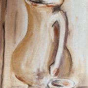 Signed still life painting in Provence "alcove with the jug"