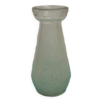 Hyacinth vase in frosted satin glass art nouveau period early 20th century