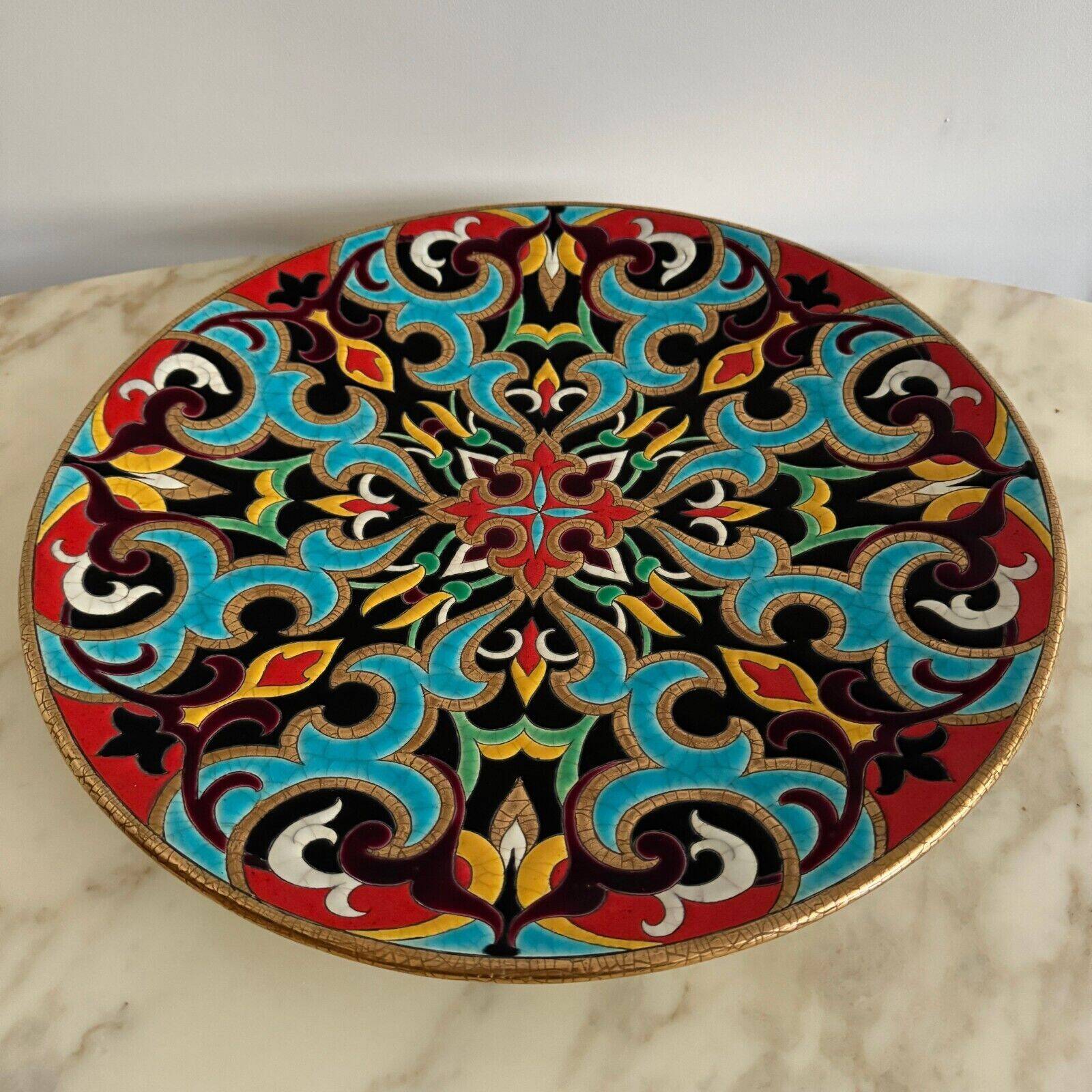 Longwy enamel dish Arabesques creation by P. Mignon
