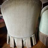 2 fauteuils crapaud verts, années 50