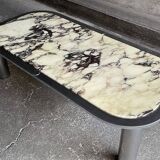 Italian marble and chrome coffee table, 1970s