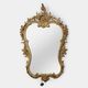 20th Century Ornate metal Louis XVI Wall Mirror with rococo Flourishes, Fra