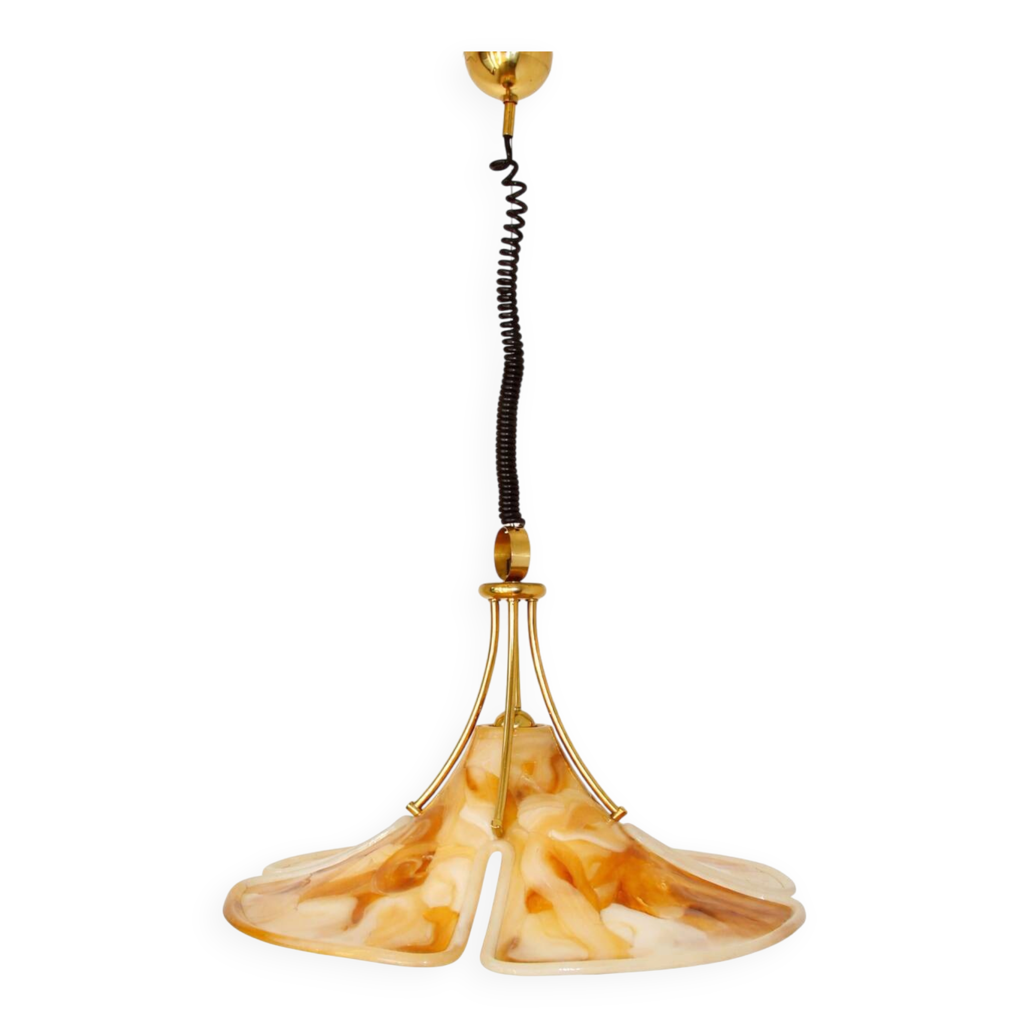 Tulip Cosack pendant lamp, 1970s, brass, 60 cm, E27