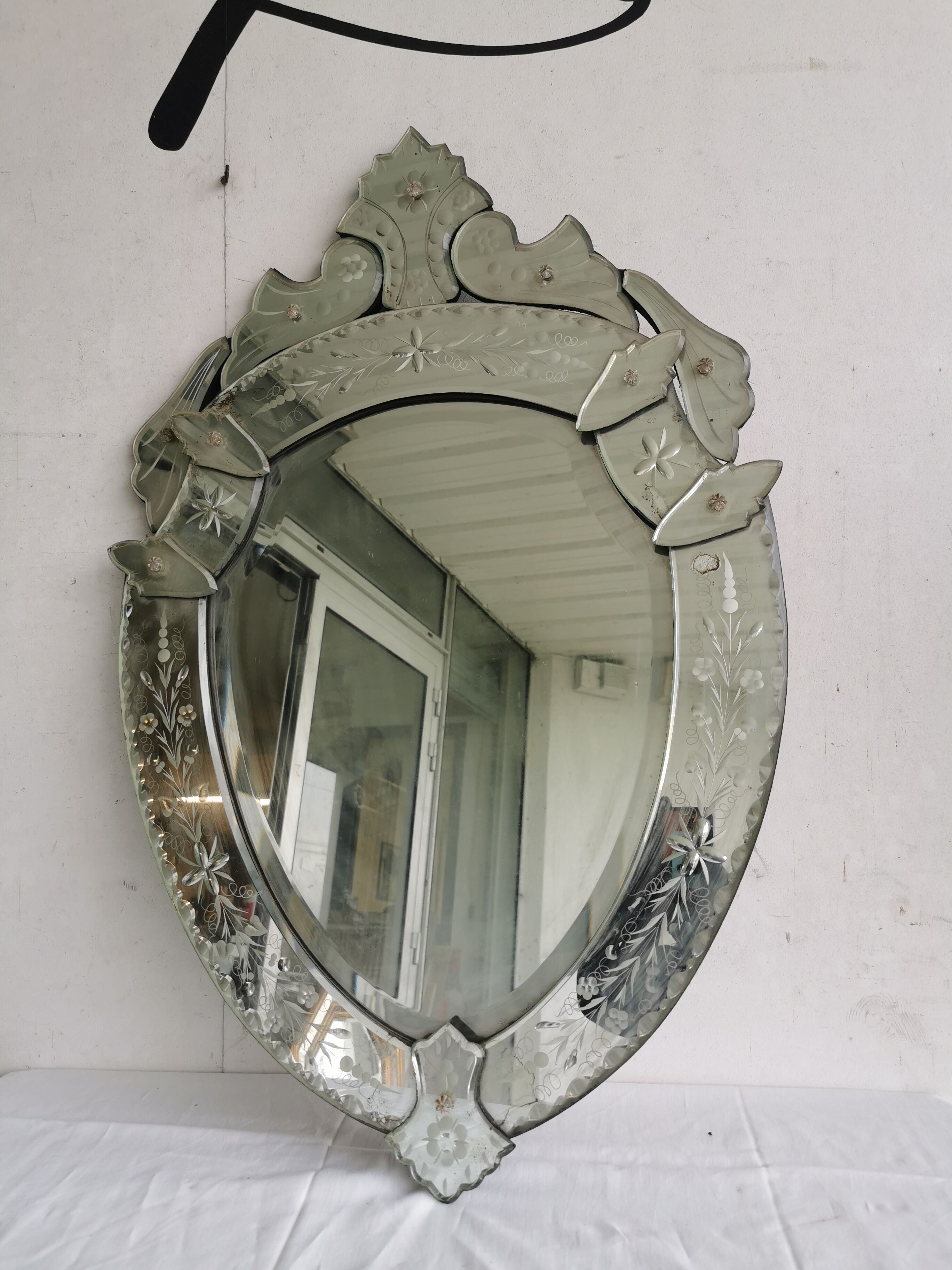 Venetian mirror mid-XXth beveled ice
