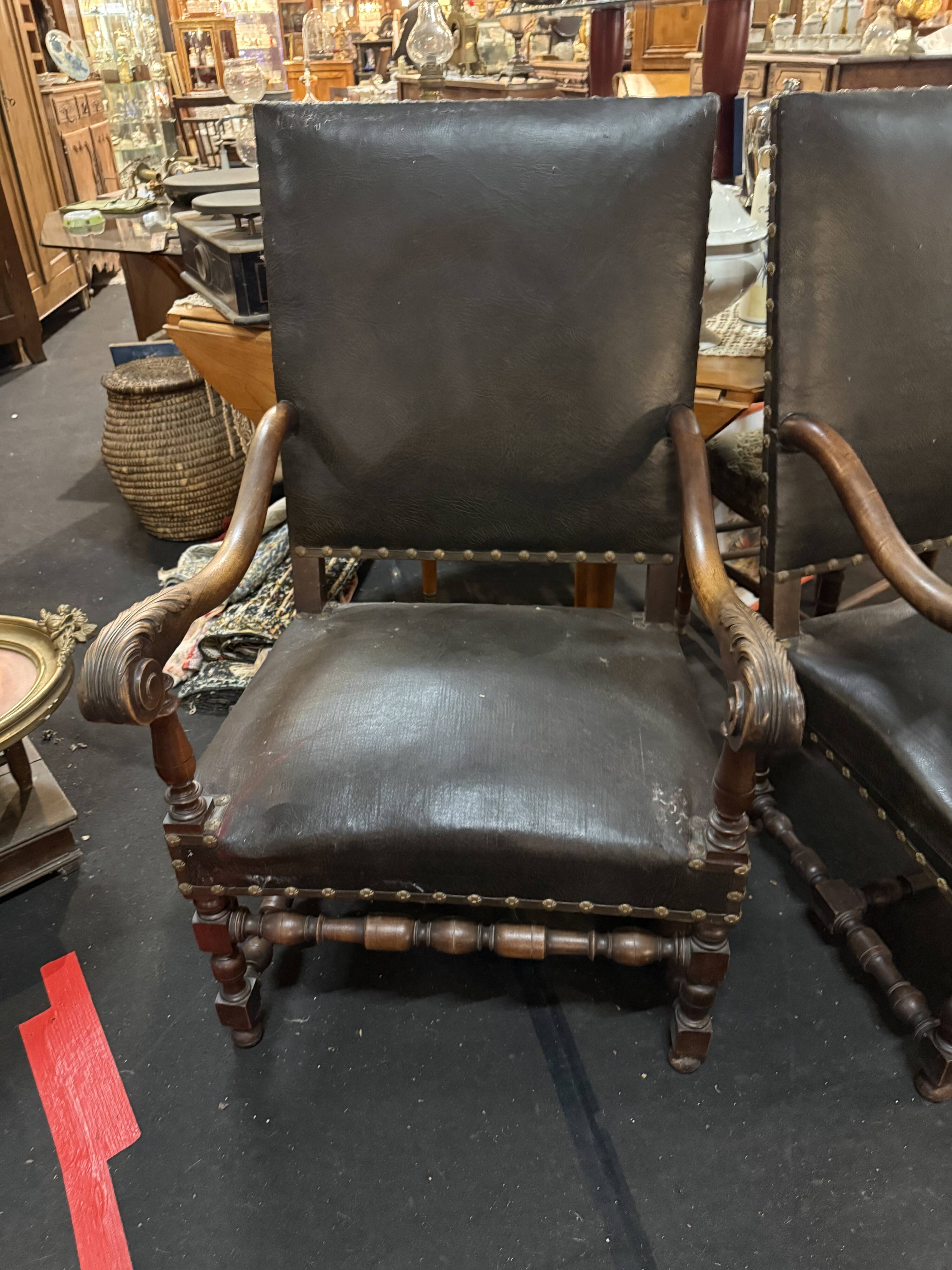 Pair of Louis XIII armchairs