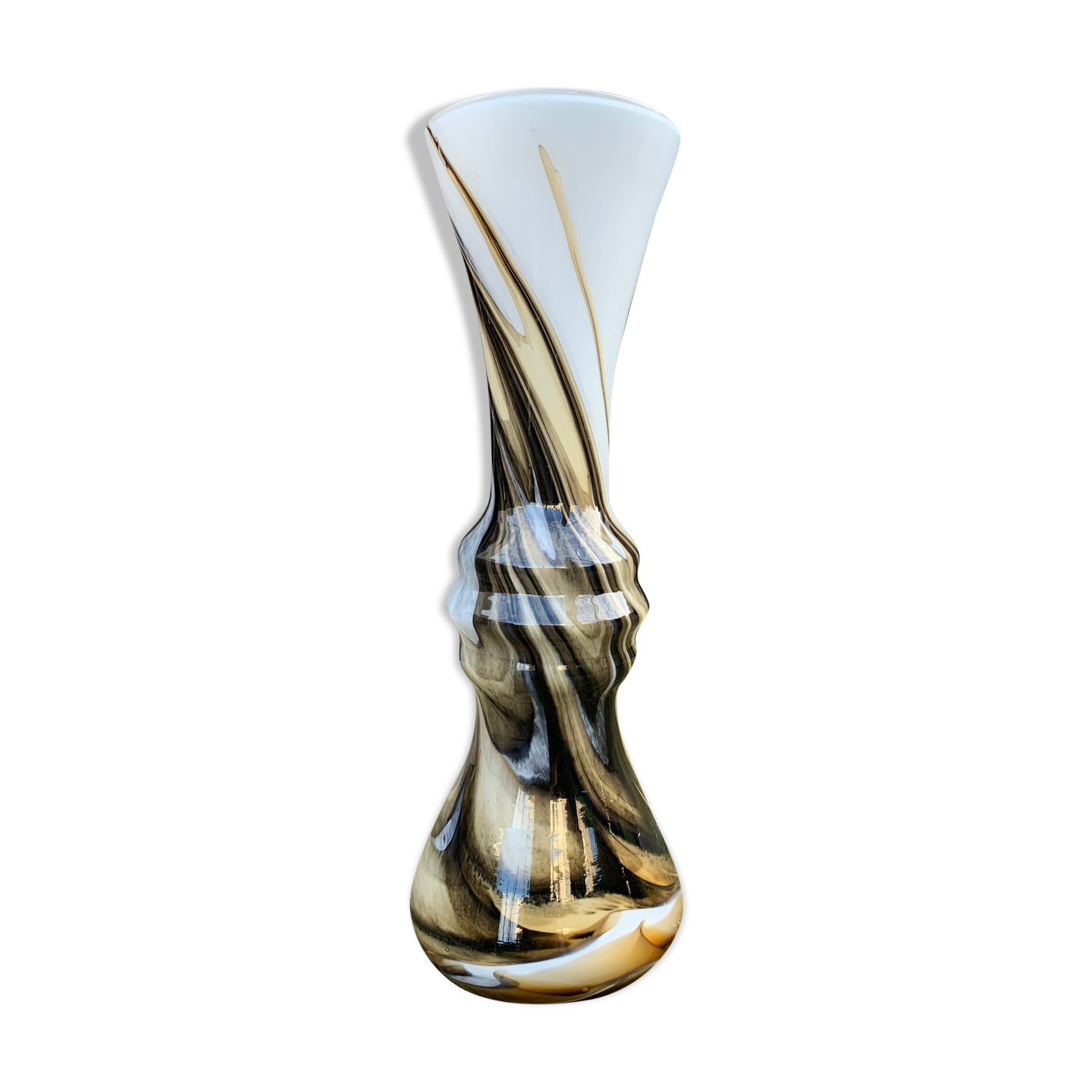 Marbled glass vase