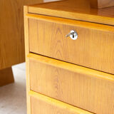 Bureau en bois de hêtre du milieu du siècle, années 1970, Tchécoslovaquie