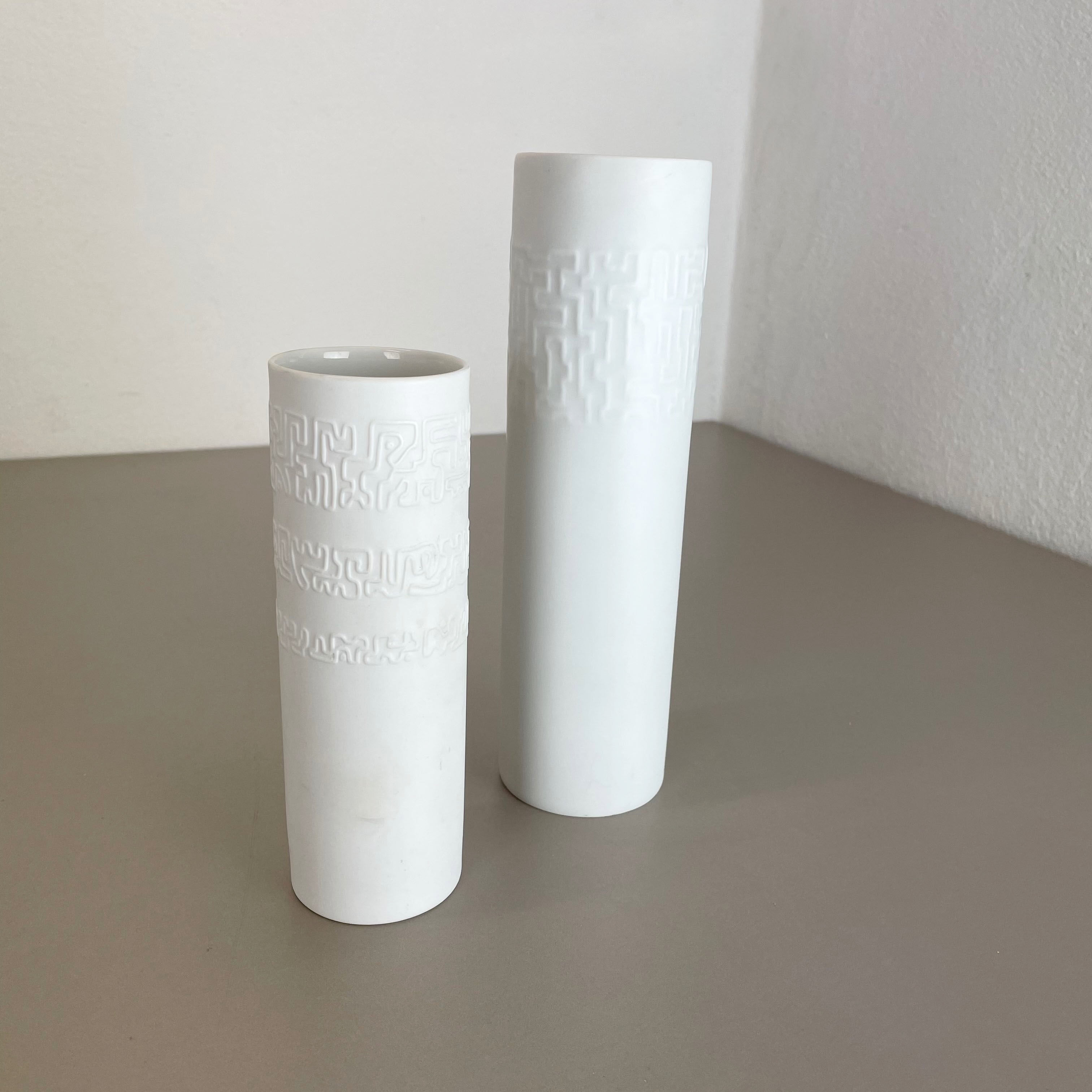 Set of 2 Abstract porcelain Vases by Cuno Fischer for Rosenthal, Germany, 1980s