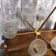 Old Chandelier 6 Lights Golden Metal + Molded Glass Reflector