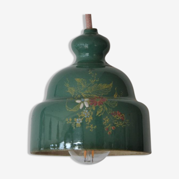 Green ceramic hanging lamp