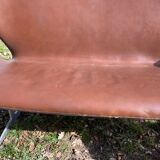 2 office armchairs + Settee / Swan sofa by Arne Jacobsen for Fritz Hansen, original leather