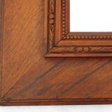 Old rectangular mirror frame wood décor cocarde