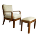 Oak armchair and ottoman, 1960
