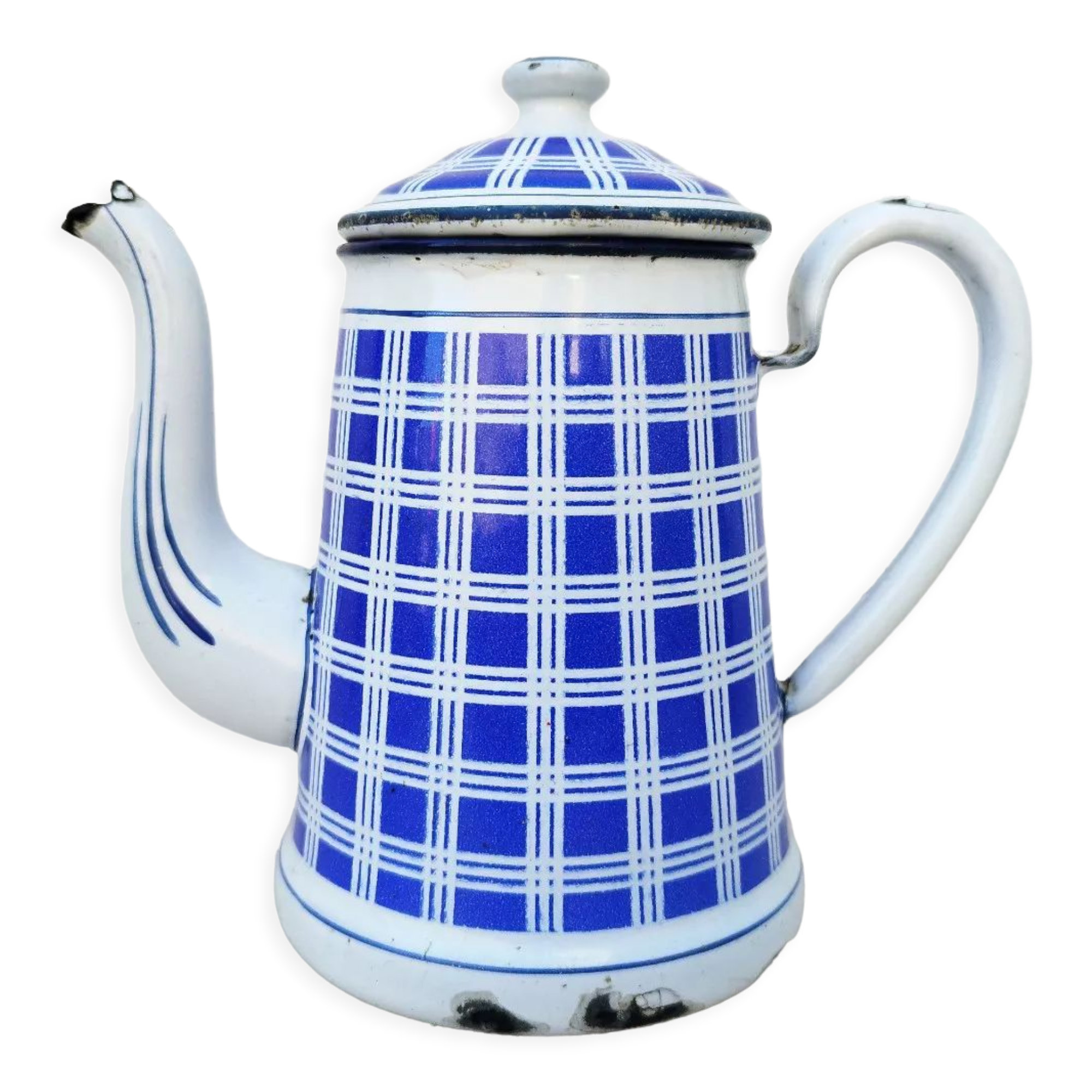 Old enamelled coffee maker vintage tiles