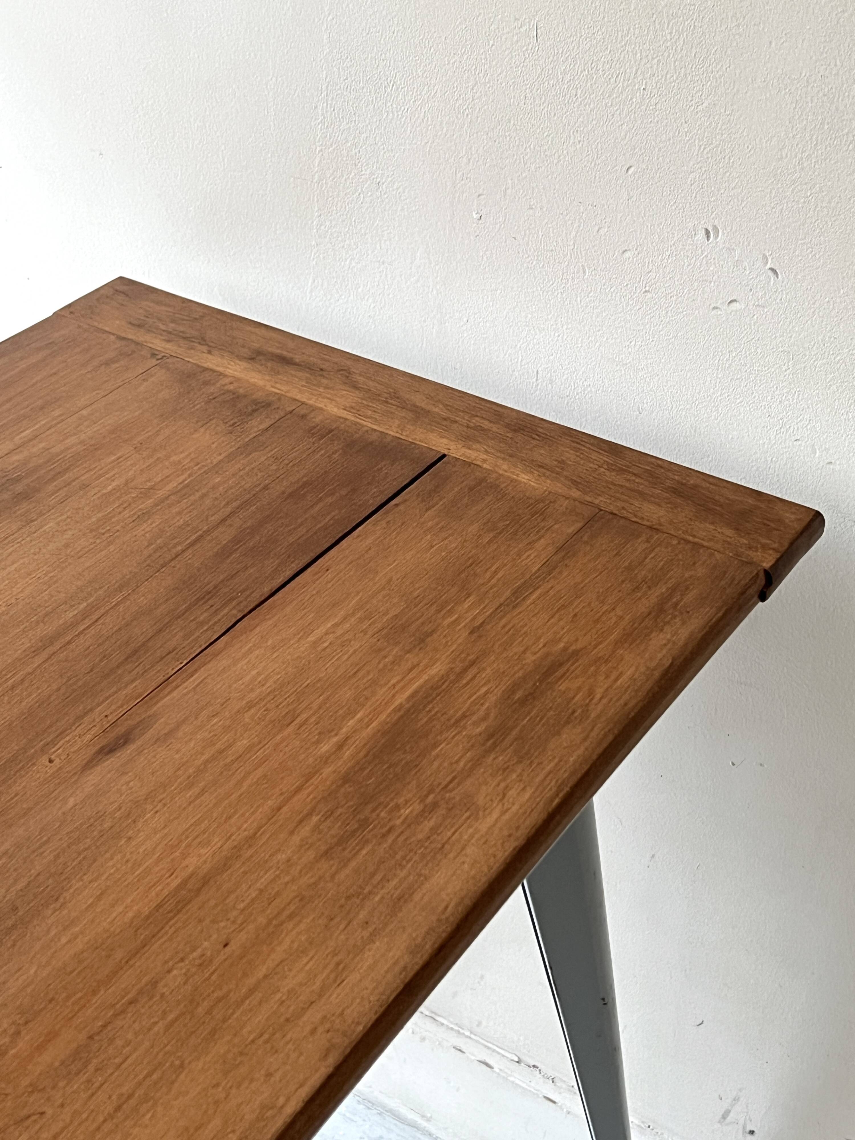 Dining table / desk dlg Tolix 55 in metal and wood, 1950s design