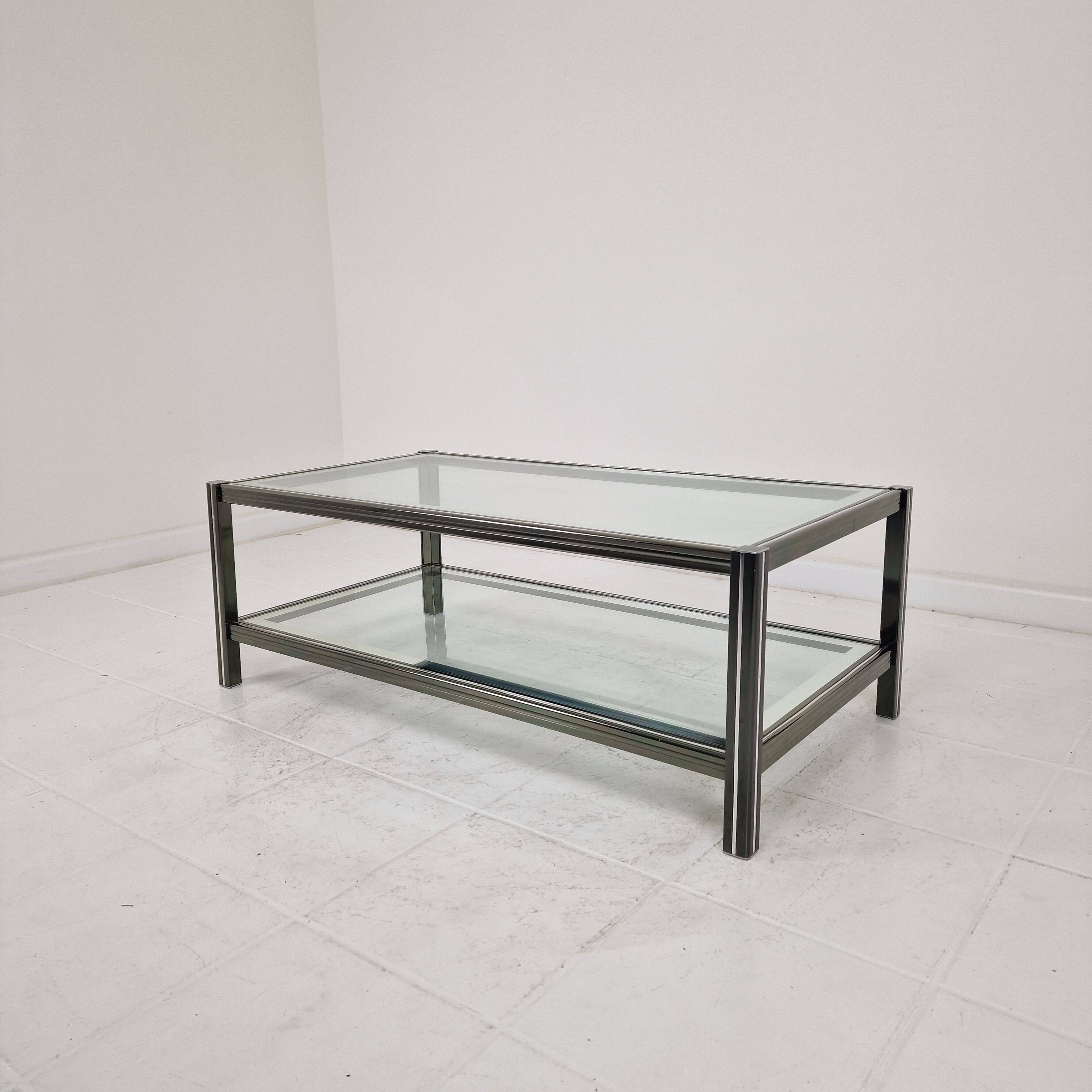 Vintage Glass & Metal Coffee Table