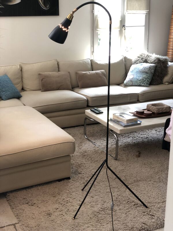 Lampe Diabolo en Métal Noir, 1960Lampe Diabolo en Métal Noir, 1960