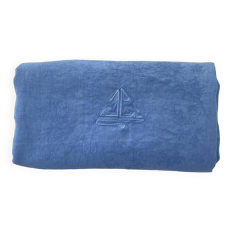 Old monogram damask tablecloth monogrammed "JC" - 170x185 cm - 10 people.