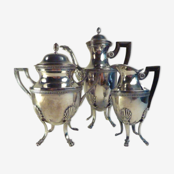 Silver metal empire tea or coffee set