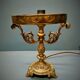 Tripod table lamp - Gilded bronze, opaline - 50s - France