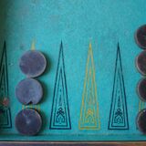 Former French Backgammon of 1930-1940 Vintage Table Game / Board Game