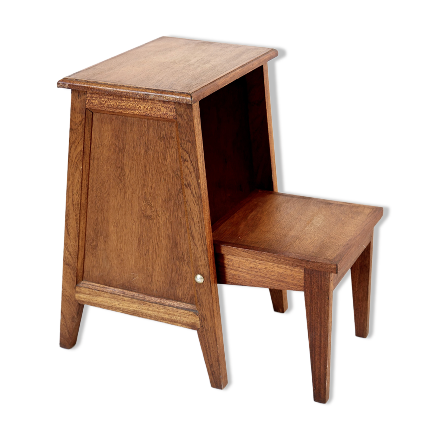 Retractable step stool in solid wood art deco