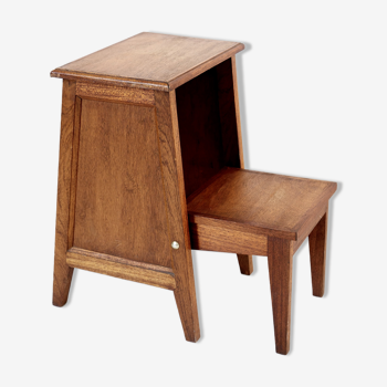 Retractable step stool in solid wood art deco