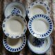 6 mismatched antique deep plates