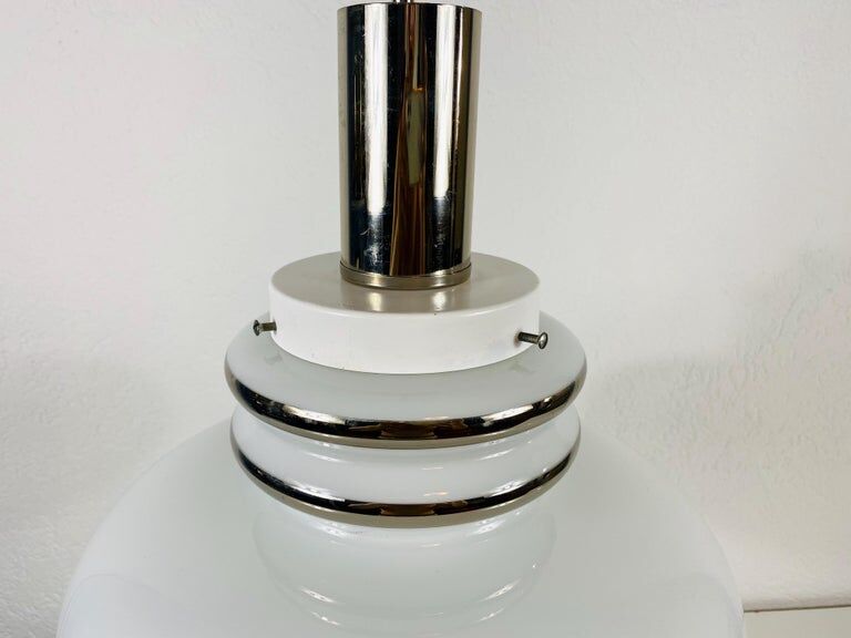 Opal glass suspension lamp by Peill and Putzler, circa 1970