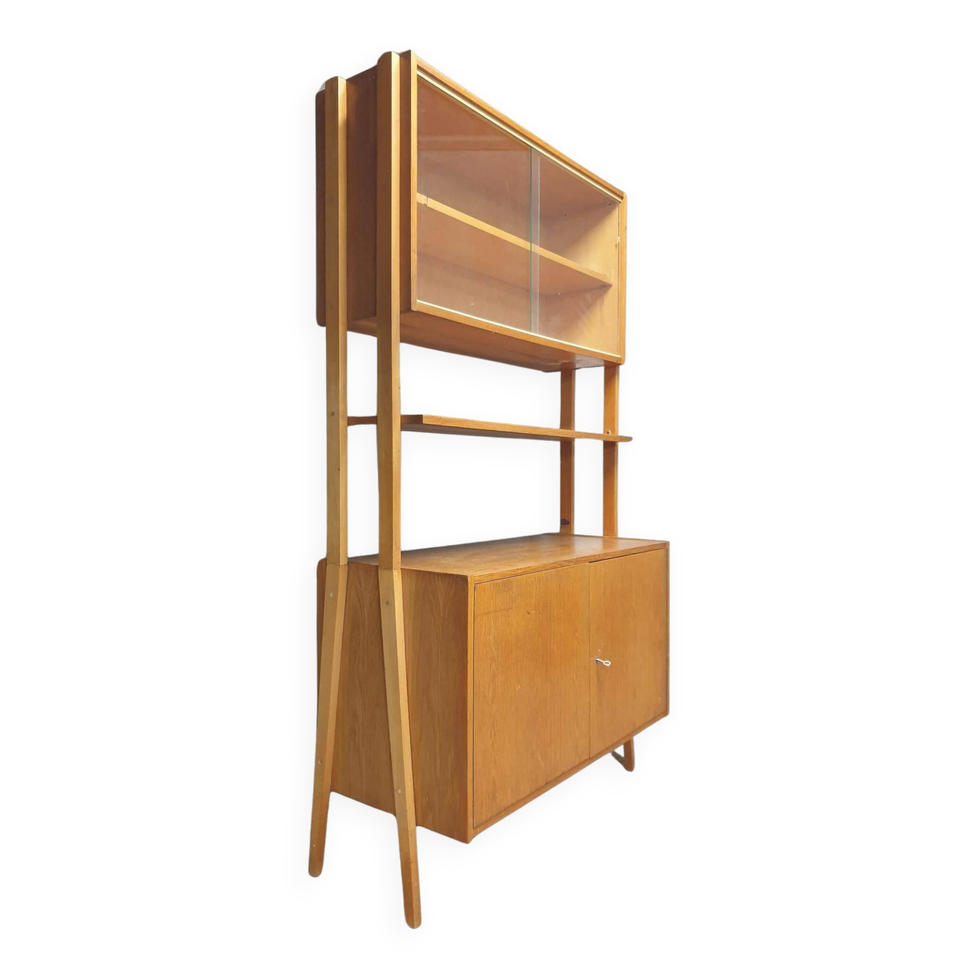 Mid century wall shelf bookcase by František Jirák for Tatra nábytok, 1960´s