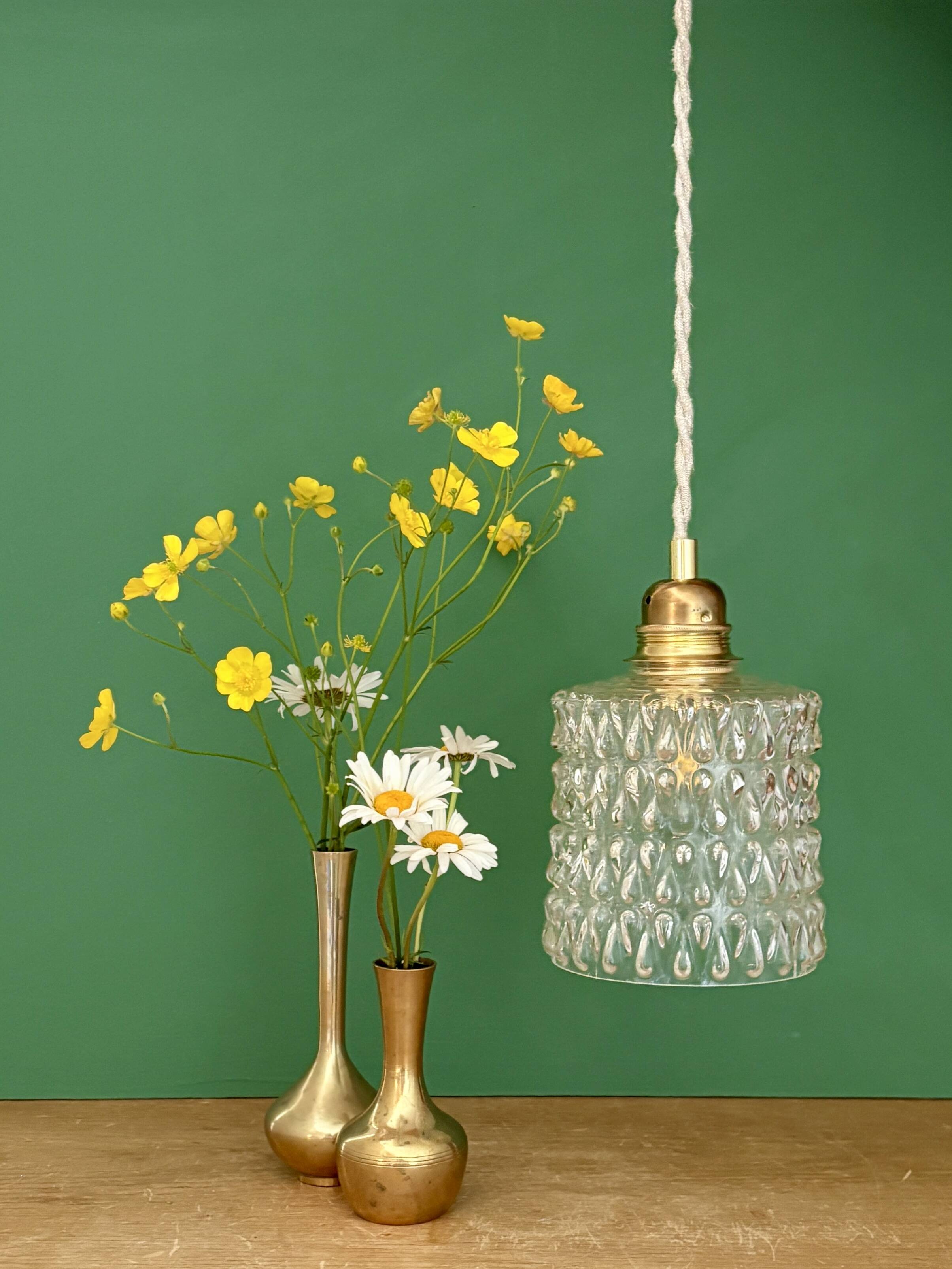 Vintage transparent glass suspension globe