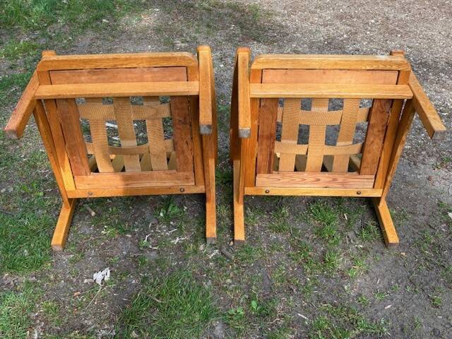 pair of oak armchairs - Sweden 1960s