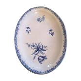 Oval dish in Sarreguemines earthenware fontanges model