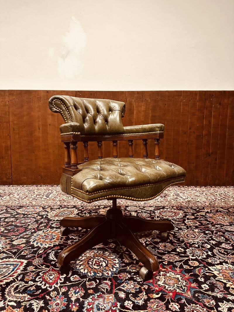 Chaise de bureau Captain Chair Chesterfield Chaise de bureau Vert olive